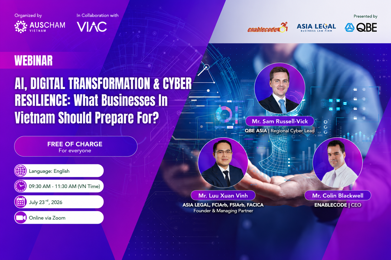 AusCham-VIAC 2026 Webinar series #03 – AI, Digital Transformation and Cyber Resilience: What Businesses in Vietnam Should Prepare For?